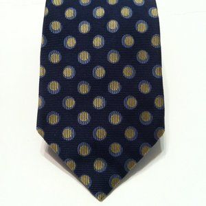 HILDITCH & KEY FOR SAKS FIFTH AVENUE MEN'S NEW NAVY SILK TIE  WIDTH: 3 5/8"